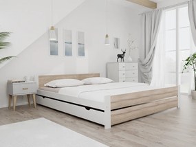 IKAROS DOUBLE ágy 180 x 200 cm, fehér/sonoma tölgy Ágyrács: Ágyrács nélkül, Matrac: Coco Maxi 19 cm matrac