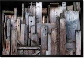 Poszterek keretben 60x40 Régi deszkák 3D hatás