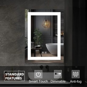 IREDA Fürdőszobatükör LED világítással 60 x 80 cm