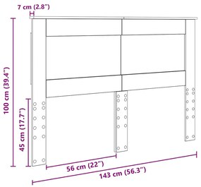Fejtámla fejtámlával Füstölt tölgy 140 cm Faanyag