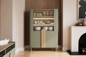 Amilio vitrin 100 cm - eukaliptusz / baltic tölgy / natúr tölgy fogantyú