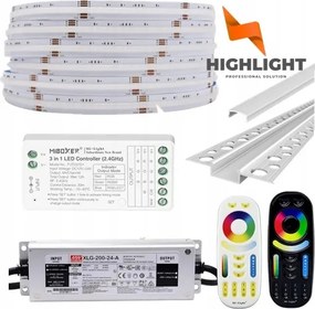 10m Homlokzati szett Cob Led szalag RGBW-16w/24V IP65 profil GK6-3 lámpabúra