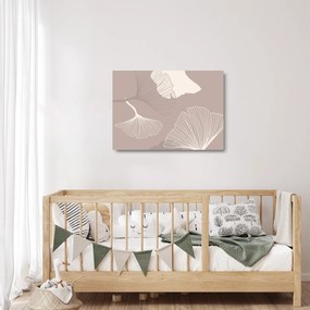 Üveg kép - Bézs színű levelek N⁰1 (70x50 cm)