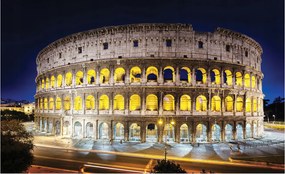 Fotótapéta Colosseum éjszaka meleg fény Róma történelmében 208x146 +ragasztó