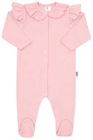 Baba pamut kezeslábas New Baby Stripes rózsaszín, vel. 86 (12-18 h)