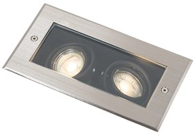 Modern kerti talajszpot acélból, 2-lámpás, állítható, IP65 - Oneon