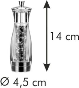 Tescoma Virgo borsőrlő malom, 14 cm, 14 cm