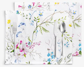 Goldea pamut reggeliző alátét - festett réti virágok - 2db 30 x 40 cm