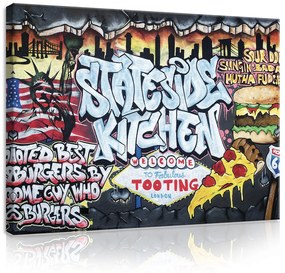 Vászonkép, Graffiti - Street Kitchen, 100x75 cm méretben