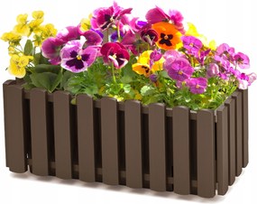 Virágtartó balkonláda 18x38x16,2cm barna