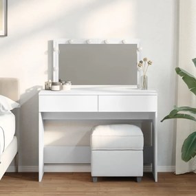 fehér fésülködőasztal LED-del 100 x 40 x 130 cm