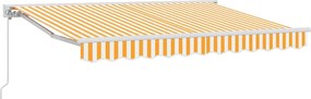 vidaXL Behúzható napellenző Sárga és Fehér 250 x 200 cm
