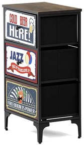 Többszínű MDF Komód 45×30×77 cm. AUK-W2001 BK