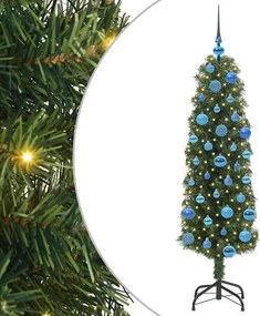 vidaXL Mű karácsonyfa 150 LED-del Zöld 150 cm PVC, acél és műanyag