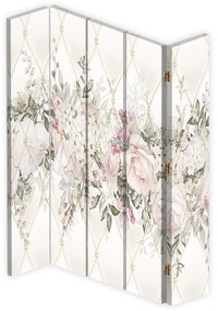 Gario Paraván Pasztell virágok Méret: 180 x 170 cm, Kivitelezés: Forgó paraván 360°