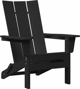 vidaXL Összecsukható Adirondack szék Fekete 80,5 x 74,5 x 92 cm HDPE