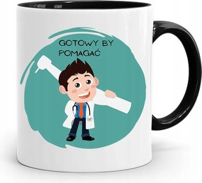 Fekete Fogorvos Ajándék Bögre Készen Áll Arra, Hogy Segítsen A fényképes nyomtatással