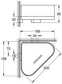 GROHE 41038000 - Sarok zuhanytálca SELECTION fényes króm