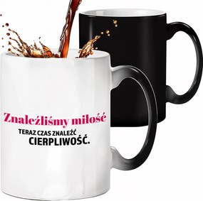 Mágikus Bögre Fekete Megtaláltuk A Szerelmet, Itt Az Ideje A Türelemnek Esküvő