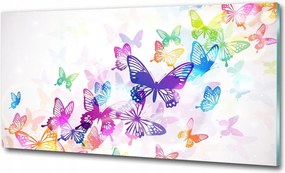 Fotótapéta üvegfalra Színes pillangók 125x50