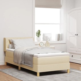 Boxspring Ágy Matrac Kosár Krém 90 x 200 cm, Szövet.