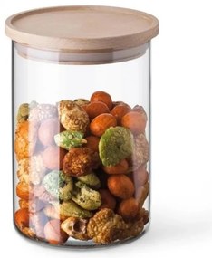 Simax 5152 üvegedény fa fedéllel, 0,8 l