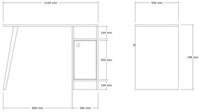 PC asztal Dovapi 2 (antracit + tölgy) . 1094895