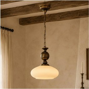 BRILAGI - Láncra függesztett MOLLERO csillár 1xE27/15W/230V, átm. 24 cm, bronz/patina