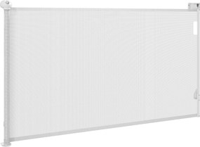 PawHut Összecsukható Kutyaajtó 0-144 cm Kisebb Kutyák Számára, Kiterjeszthető Háziállat Biztonsági Bár, Zárral Lépcsőkhöz, Ajtókhoz, Folyosókhoz Fehér