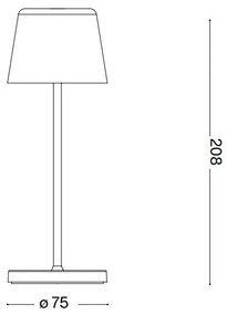 Ideal Lux - CUTE LED/2,5W/3,7V IP65 érintős, állítható barna asztali lámpa