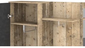 Előszobafal tükörrel NOLAN barna/grafit