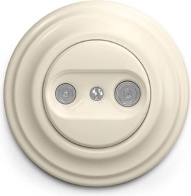 Kliklap - Retro TV+R előfizetői aljzat (átvezetett), bézs kerettel