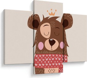 Kép - Teddy maci piros sállal (90x60 cm)