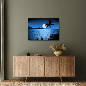 Kép - Hold a tenger felett (üvegen) (70x50 cm)