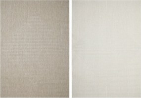 140x200 cm Kétoldalas Szőnyeg Kültéri Szizál Krém Bézs Vonalak Csíkok Brussels