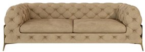 Világosbarna bársony kanapé 225 cm Chelsea Bis – Ropez