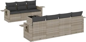 vidaXL 8 részes világosszürke polyrattan kerti ülőgarnitúra párnával