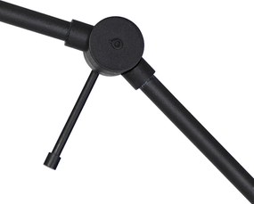 Állítható fekete állólámpa bézs színű teddy szövetbúrával 50 cm - Editor