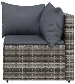 4 részes szürke polyrattan kerti ülőgarnitúra párnákkal
