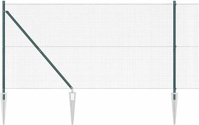 vidaXL Kerítésoszlop Zöld 10 x 1,4 m (16 x 16 mm háló) Acél és PVC