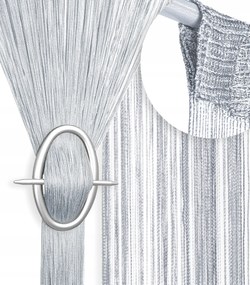 Függöny függöny spagetti zsinór rojt dekoráció szélesség 300x180 cm szürke