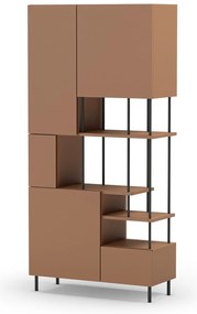 Téglavörös könyvespolc 84x175 cm Perla – Marckeric