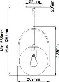 Quintiesse SOMERSET QN-SOMERSET-P-O-BK Függőlámpa 1x60W/E27