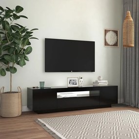 fekete TV-szekrény LED-lámpákkal 160 x 35 x 40 cm