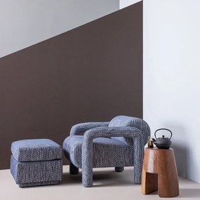 Szürkéskék kárpitozott lábtartó Lou – WOOOD