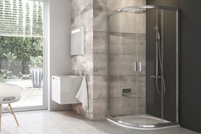 Ravak Blix zuhanykabin 90x90 cm félkör alakú fehér fényes/átlátszó üveg 3B270100Z1