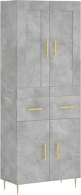 vidaXL betonszürke szerelt fa magasszekrény 69,5 x 34 x 180 cm