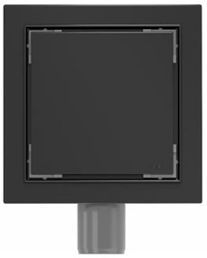 Mexen Lapos rozsdamentes padlólefolyó 15x15 cm, fekete, 1710015