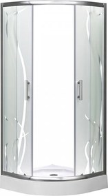 Spirit BAMBOO 90x90x194 cm íves zuhanykabin, erősített akril zuhanytálcával