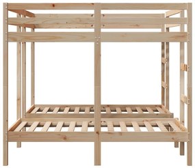 tömör fenyőfa tripla emeletes ágykeret 160x200/80x160 cm